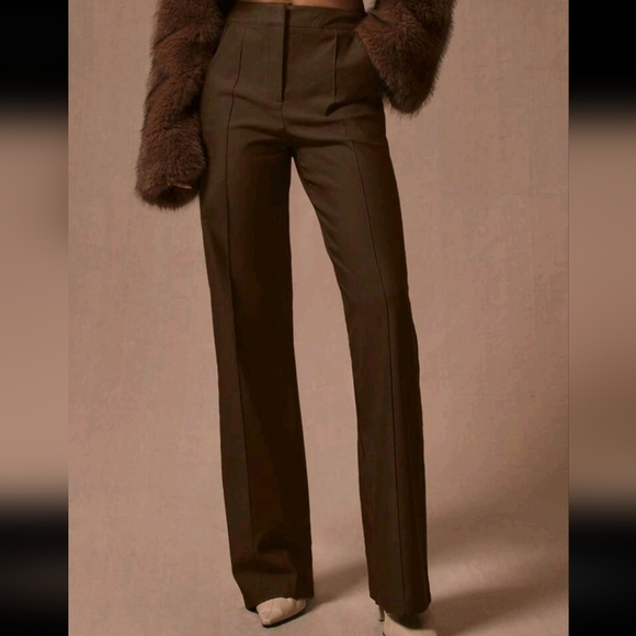 Low Rise Straight Leg Tailored Trousers - Picture 4 of 4
